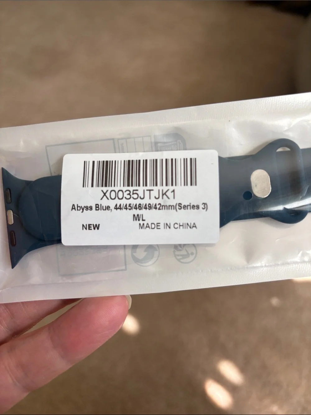 Series 3 Silicone Apple Watch band in Abyss Blue - Fits 44/45/49/41/42m
